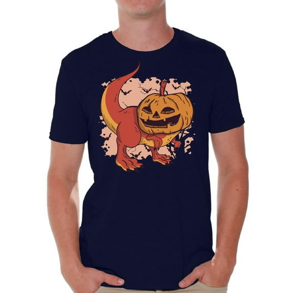 Awkward Styles Halloween T-Shirt Pumpkin Dinosaur Shirts for Men