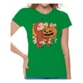 thumbnail image 1 of Awkward Styles Halloween T-Shirt Pumpkin Dinosaur Shirts for Women, 1 of 4