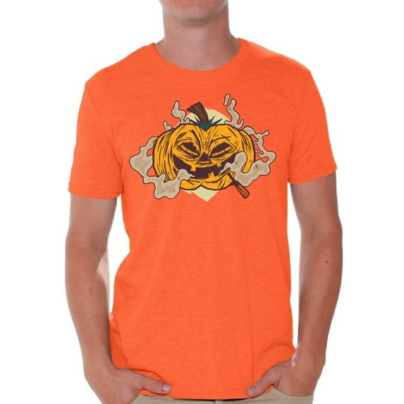 Awkward Styles Halloween T-Shirt Smoking Pumpkin Shirts for Men
