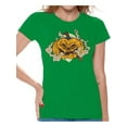 thumbnail image 1 of Awkward Styles Halloween T-Shirt Smoking Pumpkin Shirts for Women, 1 of 4