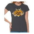thumbnail image 1 of Awkward Styles Halloween T-Shirt Smoking Pumpkin Shirts for Women, 1 of 4