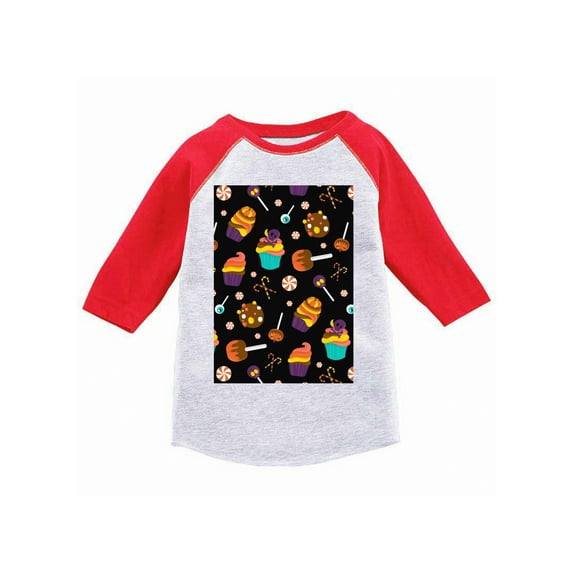 Awkward Styles Halloween T-Shirt Sweet Candies Toddler Raglan Shirt