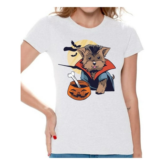 Awkward Styles Halloween T-Shirt Vampire Morkie Shirts for Women