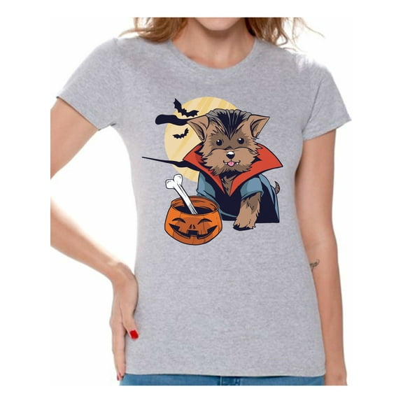 Awkward Styles Halloween T-Shirt Vampire Morkie Shirts for Women
