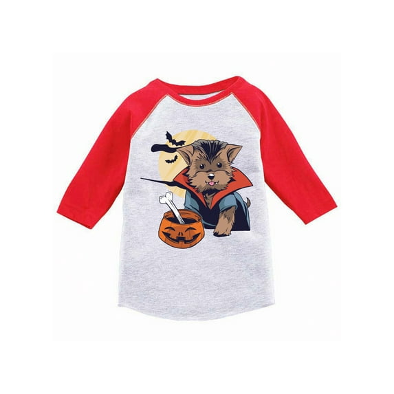 Awkward Styles Halloween T-Shirt Vampire Morkie Toddler Raglan Shirt