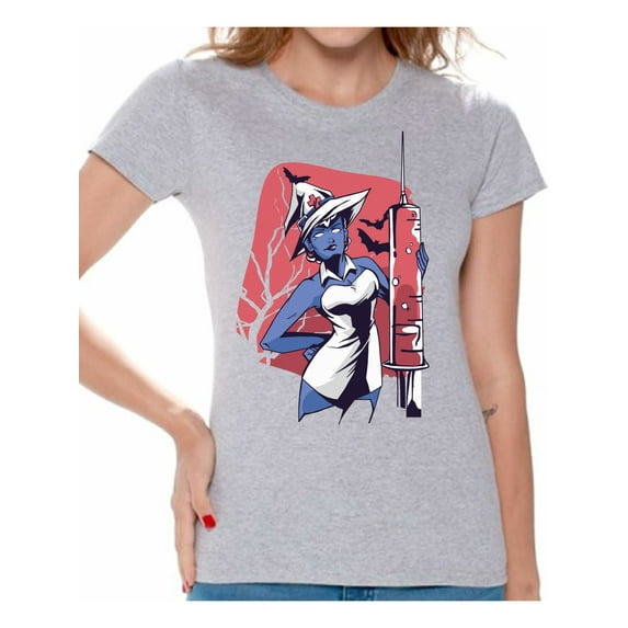 Awkward Styles Halloween T-Shirt Witch Nurse Shirts for Women