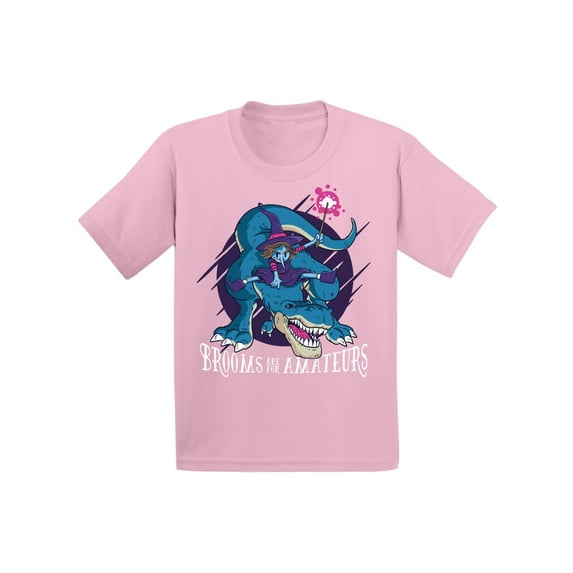 Awkward Styles Halloween T-Shirt Witch on Dinosaur Toddler Shirt