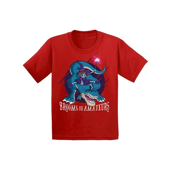 Awkward Styles Halloween T-Shirt Witch on Dinosaur Toddler Shirt