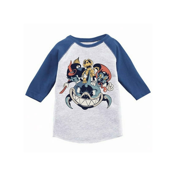 Awkward Styles Halloween T-Shirt for Boys Girls Shark Toddler Raglan Shirt