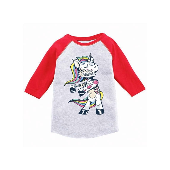 Awkward Styles Halloween T-Shirt for Boys Girls Zombie Unicorn Toddler Raglan Shirt