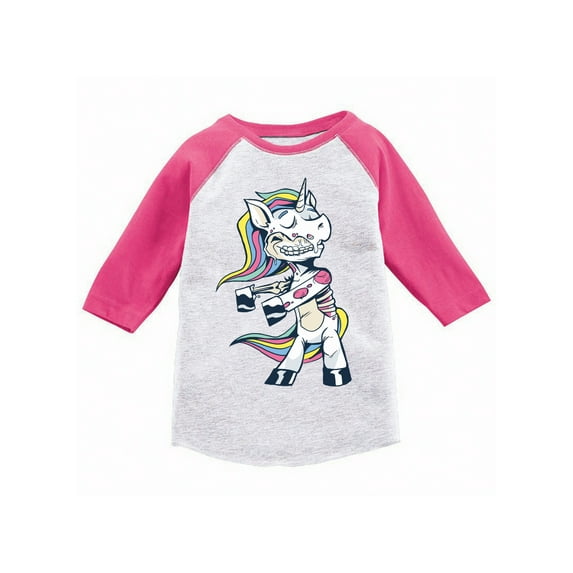 Awkward Styles Halloween T-Shirt for Boys Girls Zombie Unicorn Toddler Raglan Shirt