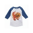 thumbnail image 1 of Awkward Styles Halloween T-Shirt for Boys Pumpkin Dinosaur Toddler Raglan Shirt, 1 of 4