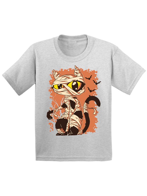 Halloween T-Shirt for Girls Boys Mummy Cat Kids T Shirts