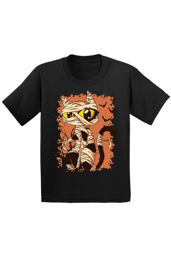 Halloween T-Shirt for Girls Boys Mummy Cat Kids T Shirts