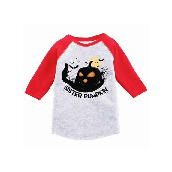 Awkward Styles Halloween T-Shirt for Girls Sister Pumpkin Toddler Raglan Shirt