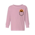 thumbnail image 1 of Awkward Styles Halloween Toddler Long Sleeve Shirt Girls Boys Angry Pumpkin Kids T-Shirt Pocket Print, 1 of 5