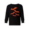 thumbnail image 1 of Awkward Styles Halloween Toddler Long Sleeve Shirt Girls Boys Orange Bats Kids T-Shirt, 1 of 5