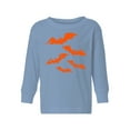 thumbnail image 1 of Awkward Styles Halloween Toddler Long Sleeve Shirt Girls Boys Orange Bats Kids T-Shirt, 1 of 5