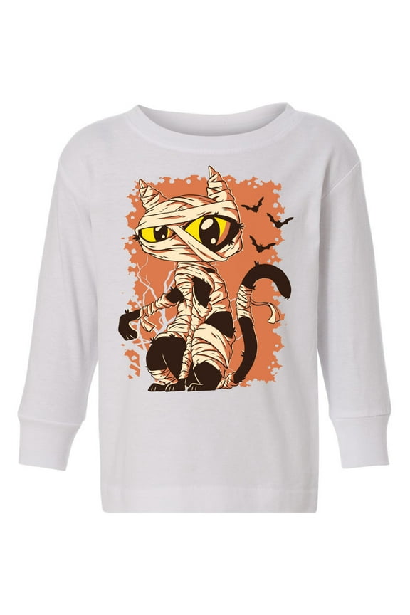 Halloween Toddler Long Sleeve Shirt Mummy Cat Kids T-Shirt