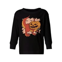 Awkward Styles Halloween Toddler Long Sleeve Shirt Pumpkin Dinosaur Kids T-Shirt