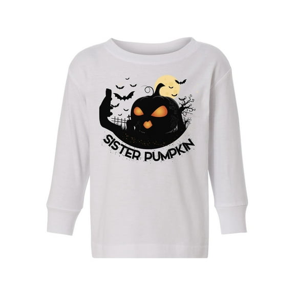 Awkward Styles Halloween Toddler Long Sleeve Shirt Sister Pumpkin Kids T-Shirt