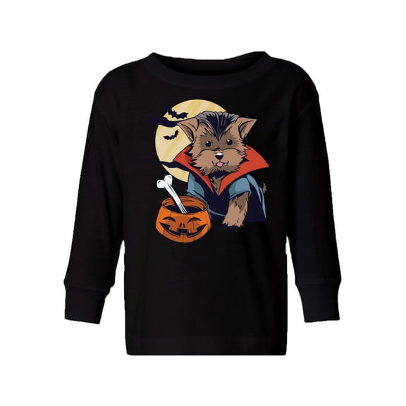 Awkward Styles Halloween Toddler Long Sleeve Shirt Vampire Morkie Kids T-Shirt