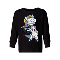 Awkward Styles Halloween Toddler Long Sleeve Shirt Zombie Unicorn Kids T-Shirt