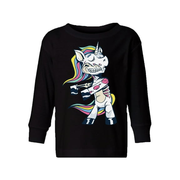 Awkward Styles Halloween Toddler Long Sleeve Shirt Zombie Unicorn Kids T-Shirt