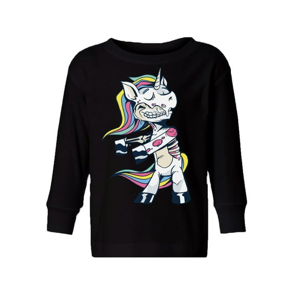Awkward Styles Halloween Toddler Long Sleeve Shirt Zombie Unicorn Kids T-Shirt