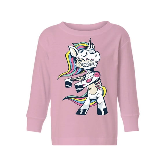 Awkward Styles Halloween Toddler Long Sleeve Shirt Zombie Unicorn Kids T-Shirt
