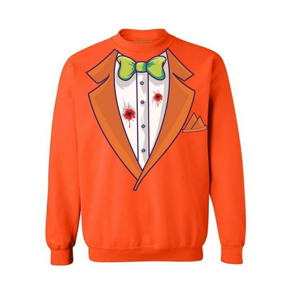 Awkward Styles Halloween Unisex Crewneck Halloween Tuxedo Sweatshirt Funny Halloween Tuxedo Sweater Halloween Costume Ideas for Men and Women