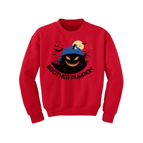 Awkward Styles Halloween Youth Sweatshirt Brother Pumpkin Crewneck Tops for Kids