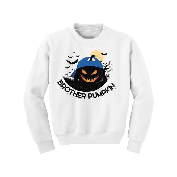 Awkward Styles Halloween Youth Sweatshirt Brother Pumpkin Crewneck Tops for Kids