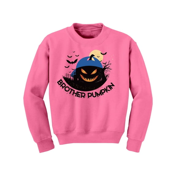 Awkward Styles Halloween Youth Sweatshirt Brother Pumpkin Crewneck Tops for Kids