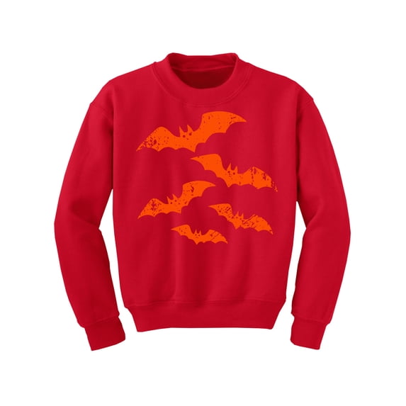 Awkward Styles Halloween Youth Sweatshirt Girls Boys Orange Bats Crewneck Tops for Kids