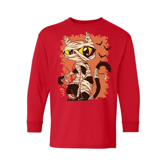 Awkward Styles Halloween Youth Sweatshirt Mummy Cat Crewneck Tee for Kids