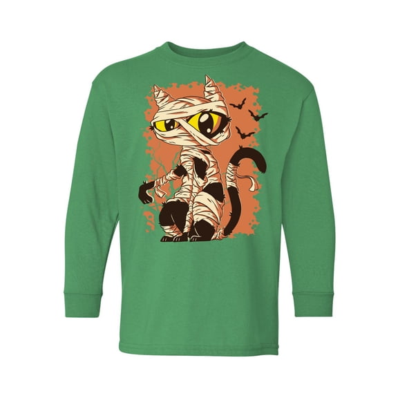 Awkward Styles Halloween Youth Sweatshirt Mummy Cat Crewneck Tee for Kids