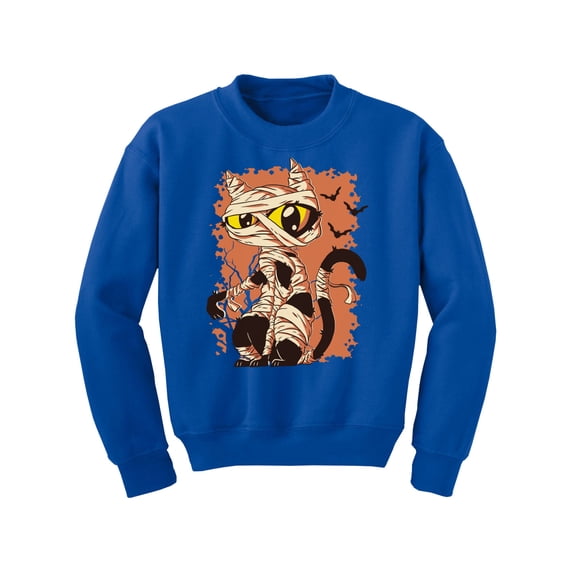 Awkward Styles Halloween Youth Sweatshirt Mummy Cat Crewneck Tops for Kids