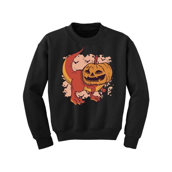 Awkward Styles Halloween Youth Sweatshirt Pumpkin Dinosaur Crewneck Tops for Kids