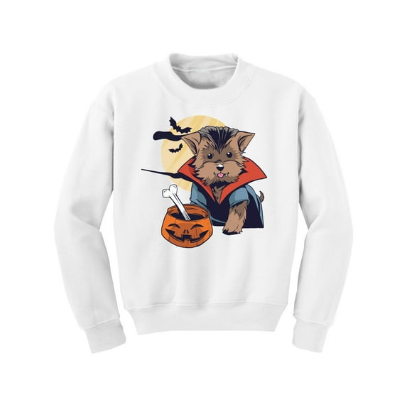 Awkward Styles Halloween Youth Sweatshirt Vampire Morkie Crewneck Tops for Kids