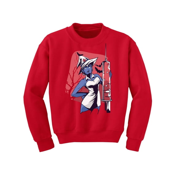 Awkward Styles Halloween Youth Sweatshirt Witch Nurse Crewneck Tops for Kids