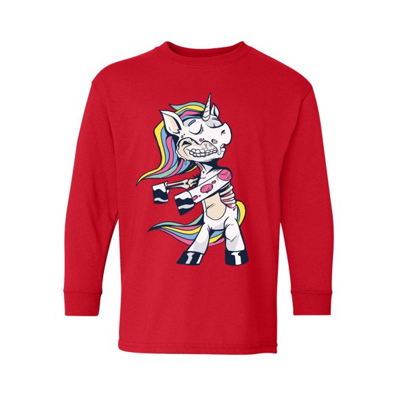 Awkward Styles Halloween Youth Sweatshirt Zombie Unicorn Crewneck Tee for Kids