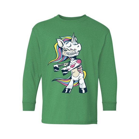 Awkward Styles Halloween Youth Sweatshirt Zombie Unicorn Crewneck Tee for Kids