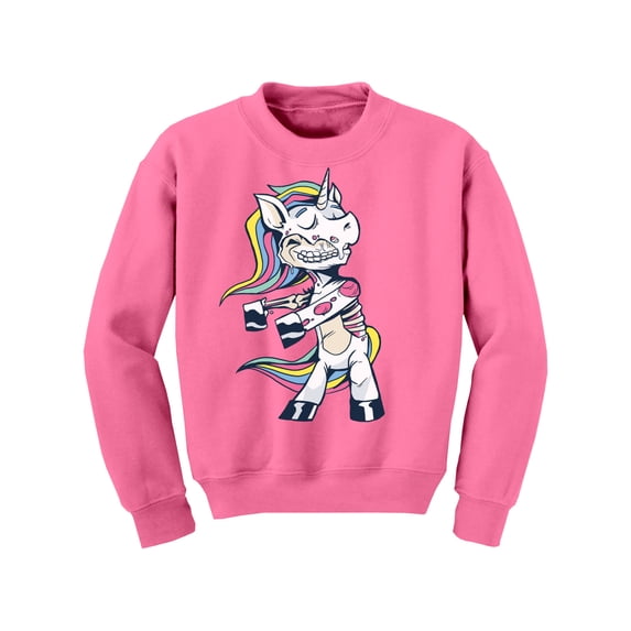 Awkward Styles Halloween Youth Sweatshirt Zombie Unicorn Crewneck Tops for Kids