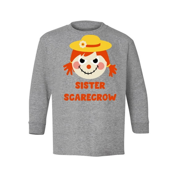 Awkward Styles Halloween Youth Sweatshirt for Girls Sister Scarecrow Crewneck Tee for Kids