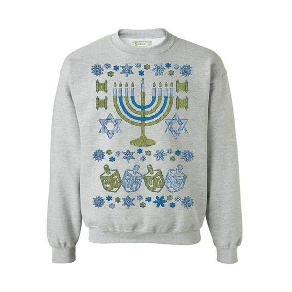 Awkward Styles Hanukkah Menorah Sweatshirt for Hanukkah Funny Holiday Gifts Jewish Sweater for Women and Men Hanukkah Sweater Jew Sweater Chanukkah Sweater Funny Gifts for Jewish Holidays