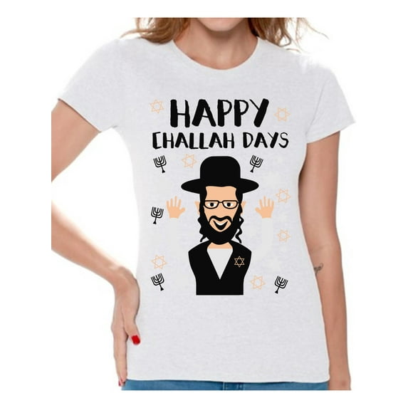Awkward Styles Hanukkah T-Shirt Happy Challah Days Shirts for Women