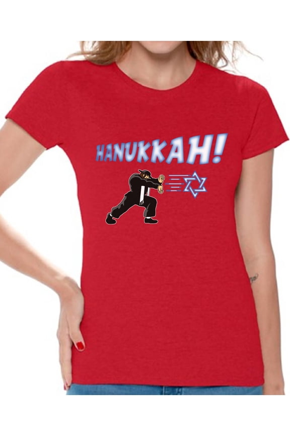Hanukkah T-Shirt Happy Chanukah Shirts for Women