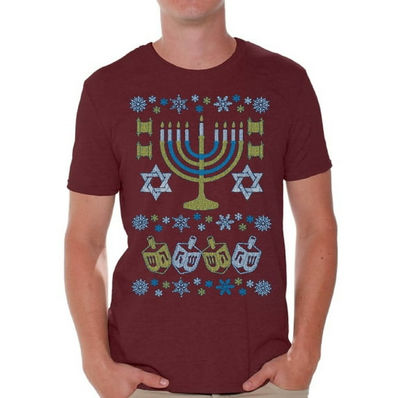 Awkward Styles Hanukkah T-Shirt Jewish Menorah Shirts for Men