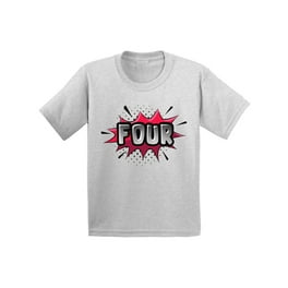 Kids Boys' Superhero Fourth Birthday T-Shirt Gift 4 Year Old Kids Kids Boys' Superhero Fourth Birthday T-Shirt Gift 4 Year Old Kids